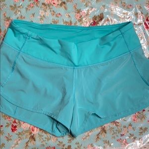 Lululemon teal shorts like new!